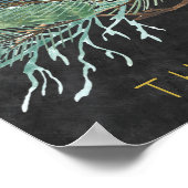 冬の自然金ゴールドスクリプトカード結婚とサイン ポスター (角)