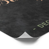 冬の自然黒板水色ベビーシャワー ポスター (角)