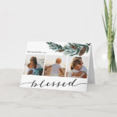 冬の自然 |パインコーン3枚フォトコラージュ シーズンカード (正面)