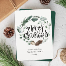 冬の自然 |水彩リースクリスマス