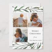 冬の自然 |水彩金ゴールド葉フラット シーズンカード (正面)