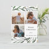 冬の自然 |水彩金ゴールド葉フラット シーズンカード (スタンド正面)