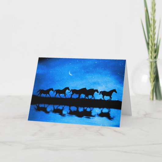 冬の至と馬と夜空 カード (正面)