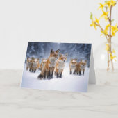 冬の至のスピリットとキツネ カード (黄色い花)