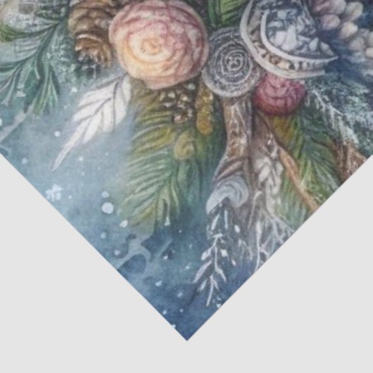 冬の至の森の女神とフクロウ 薄葉紙 (詳細)