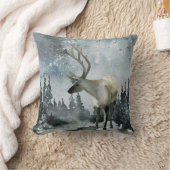 冬の至ウッドランドフォレストスタグディアスローパイ クッション (ブランケット)