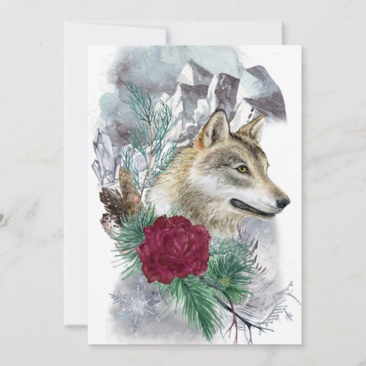 冬の至ウルフ&マウンテンズサバ異教のット シーズンカード (正面)