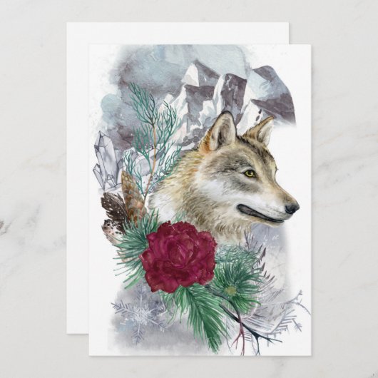 冬の至ウルフ&マウンテンズサバ異教のット シーズンカード (正面/裏面)