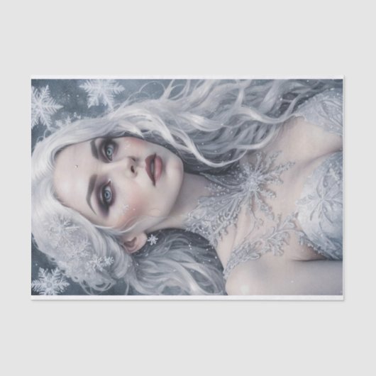 冬の至クイーンシルバーヘアコールドデクページ 薄葉紙 (正面)