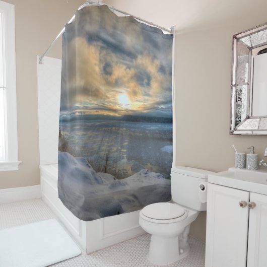 冬の至ターンアワーアーム シャワーカーテン (インサイチュ)