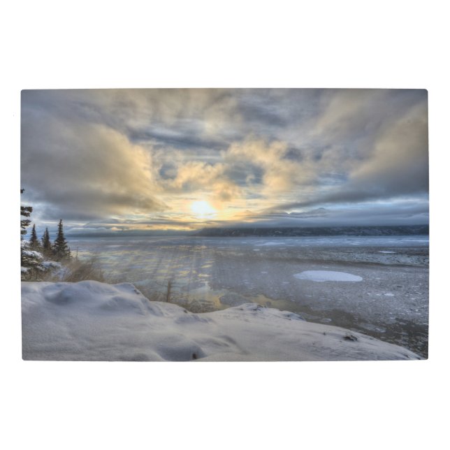 冬の至ターンアワーアーム メタルプリント (正面)