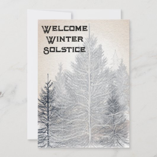 冬の至パーティの招待状裸木 シーズンカード (正面)