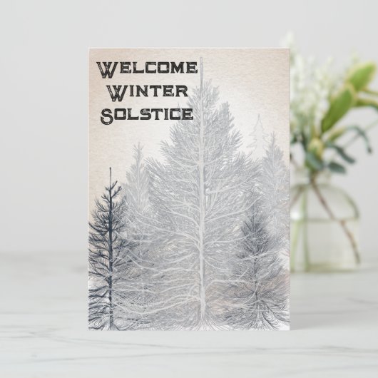 冬の至パーティの招待状裸木 シーズンカード (スタンド正面)