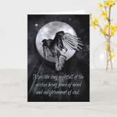 冬の至ホリデーカード賛美ズレイヴンカラス カード (黄色い花)