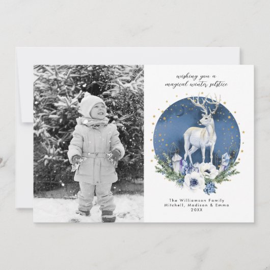 冬の至ホリデーディアブルークリスマスフォト シーズンカード (正面)