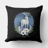 冬の至ホリデーディアブルーホワイトクリスマス クッション (正面)