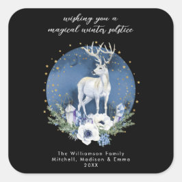 冬の至ホリデーディアブルーホワイトクリスマス スクエアシール