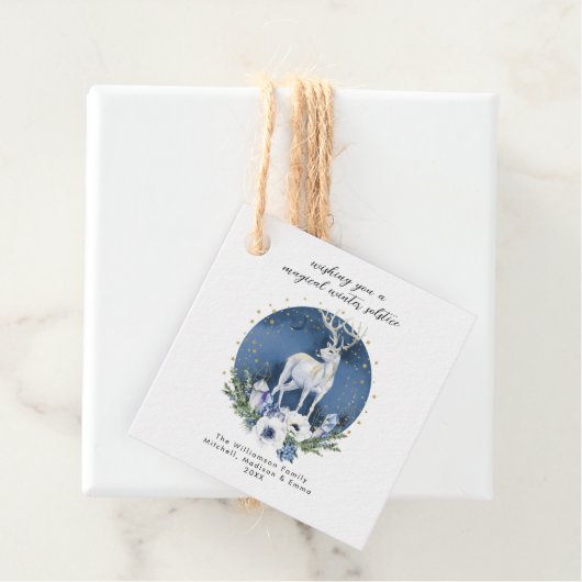 冬の至ホリデーディアブルーホワイトクリスマス フェイバータグ (インサイチュ)