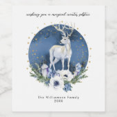 冬の至ホリデーディアブルーホワイトクリスマス ワインラベル (シングルラベル)