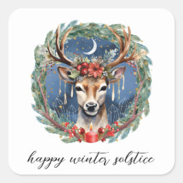 冬の至ホリデーディアリースユール（キリスト降誕祭）クリスマス スクエアシール
