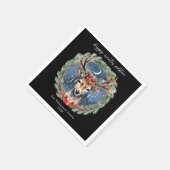 冬の至ホリデーディアリースユール（キリスト降誕祭）クリスマス スタンダードカクテルナプキン (角)