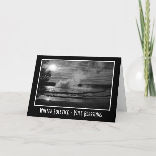 冬の至ユール（キリスト降誕祭）と波の水しぶき シーズンカード (正面)