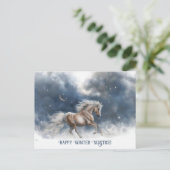 冬の至ユール(キリスト降誕祭)と馬と三日月 シーズンポストカード (スタンド正面)