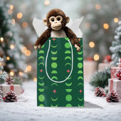 冬の至ユール(キリスト降誕祭)ウィッカムーンフェイズレッドグリーン ミディアムペーパーバッグ