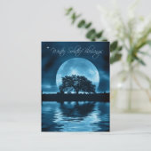 冬の至ユール(キリスト降誕祭)オークツリーアンドフルムーン ポストカード (スタンド正面)