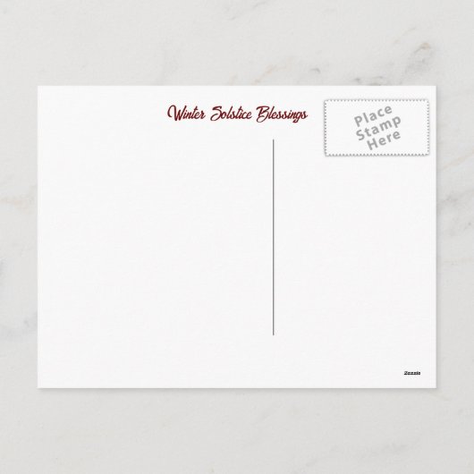 冬の至ユール(キリスト降誕祭)キツネ冬の雪 シーズンポストカード (裏面)