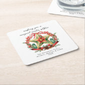 冬の至リーススターホリデークリスマスユール（キリスト降誕祭） スクエアペーパーコースター (アングル)