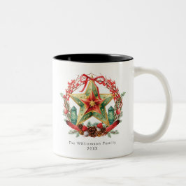 冬の至リーススターホリデークリスマスユール(キリスト降誕祭) ツートーンマグカップ