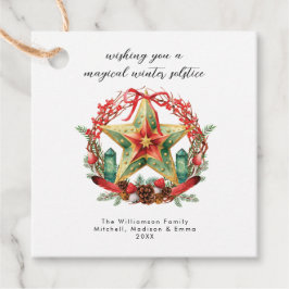 冬の至リーススターホリデークリスマスユール（キリスト降誕祭） フェイバータグ