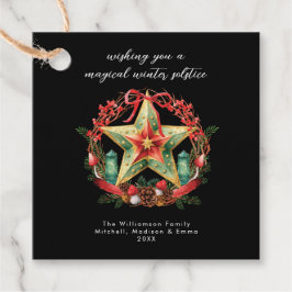 冬の至リーススターホリデークリスマスユール（キリスト降誕祭） フェイバータグ