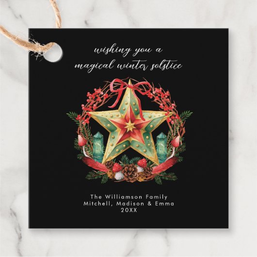 冬の至リーススターホリデークリスマスユール(キリスト降誕祭) フェイバータグ (正面)