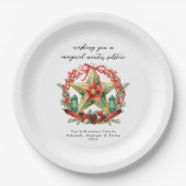 冬の至リーススターホリデークリスマスユール(キリスト降誕祭) ペーパープレート (正面)