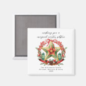 冬の至リーススターホリデークリスマスユール(キリスト降誕祭) マグネット (正面/裏面)