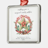 冬の至リーススターホリデークリスマスユール(キリスト降誕祭) メタルオーナメント (左)