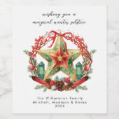 冬の至リーススターホリデークリスマスユール（キリスト降誕祭） ワインラベル (シングルラベル)