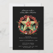 冬の至リーススターホリデークリスマスユール（キリスト降誕祭） 招待状 (正面)