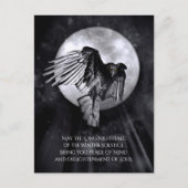 冬の至レイヴンまたはクロウアンドムーンユール(キリスト降誕祭) ポストカード (正面)