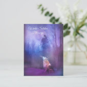 冬の至恵みオオカミと雪 ポストカード (スタンド正面)