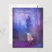 冬の至恵みオオカミと雪 ポストカード (正面/裏面)