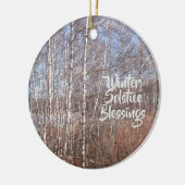 冬の至恵み樺の木森 セラミックオーナメント (左)