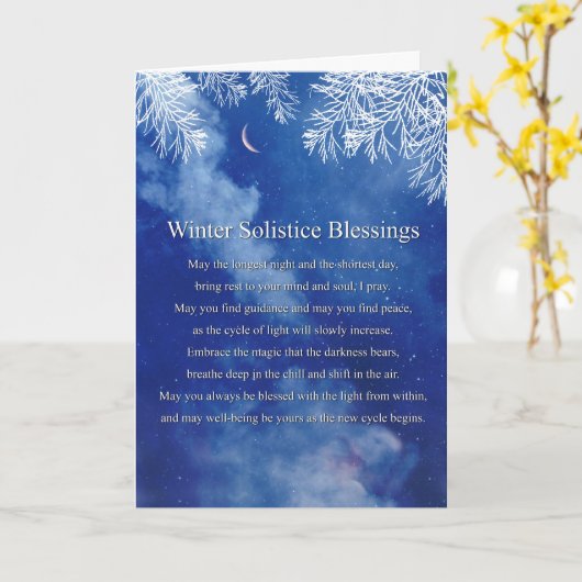 冬の至恵み詩 カード (黄色い花)