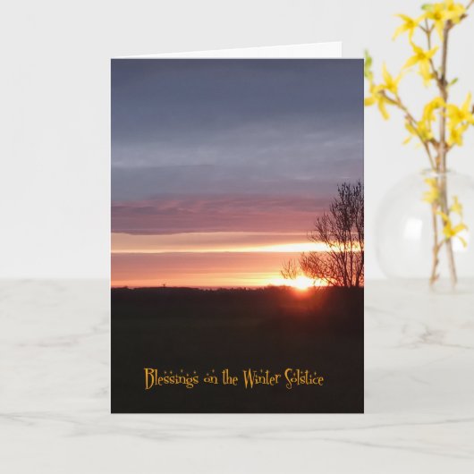 冬の至日の出 カード (黄色い花)