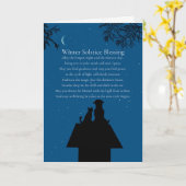 冬の至猫と犬かわいい詩の休日 カード (黄色い花)