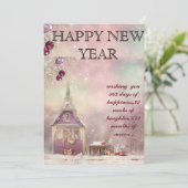 「冬の至福：軽いパステル新年の挨拶 シーズンカード (スタンド正面)