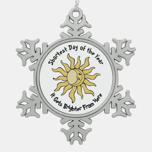 冬の至詩 スノーフレークピューターオーナメント (正面)