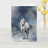 冬の至賛美の雪の夜の馬 カード (黄色い花)